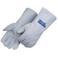 Gray Leather Welder Gloves W/Cotton Thread